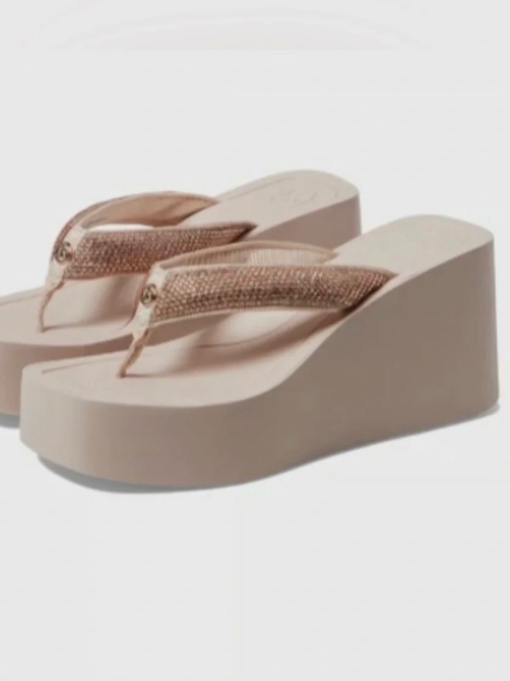 Michael Kors Rose Gold Platform Wedge Sandals
